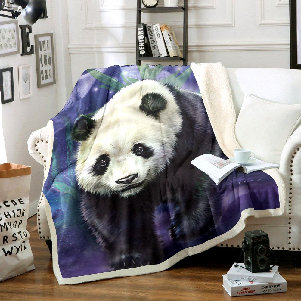 Panda Galaxy Sherpa Fleece Blanket