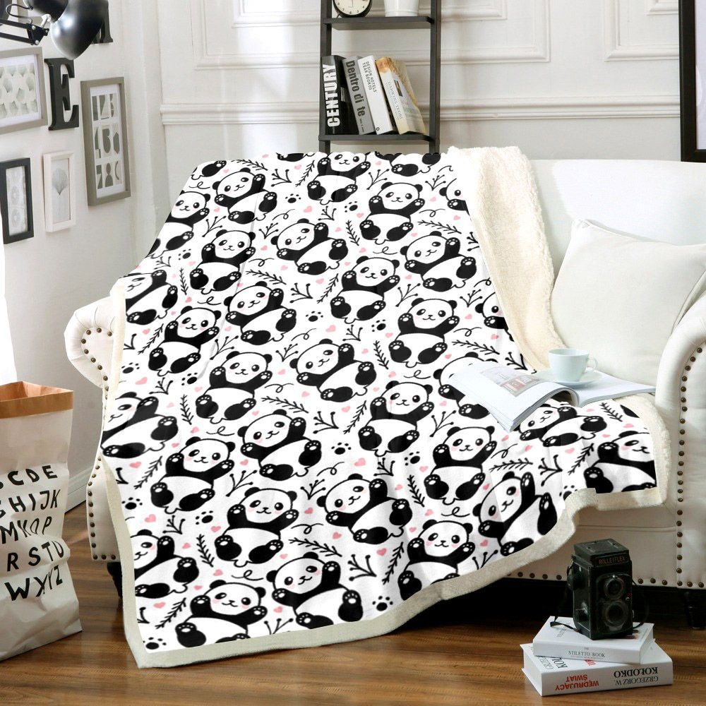 Panda Sherpa Fleece Blanket
