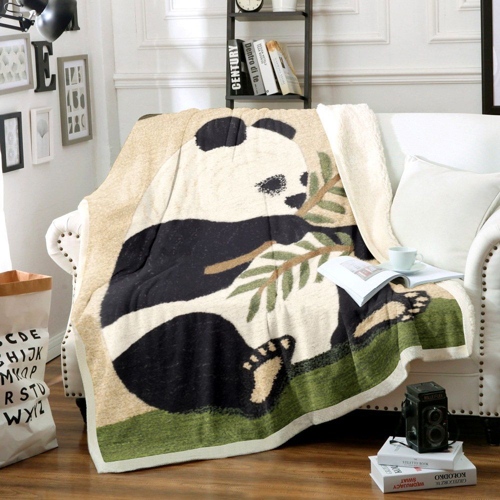 Panda Sherpa Fleece Blanket