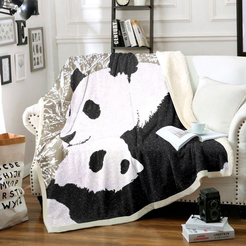 Panda Sherpa Fleece Blanket