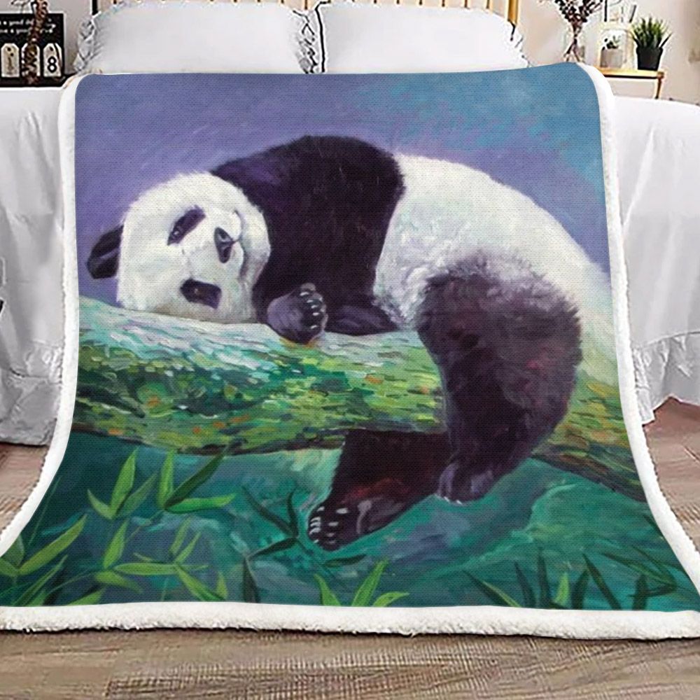 Panda Sherpa Fleece Blanket