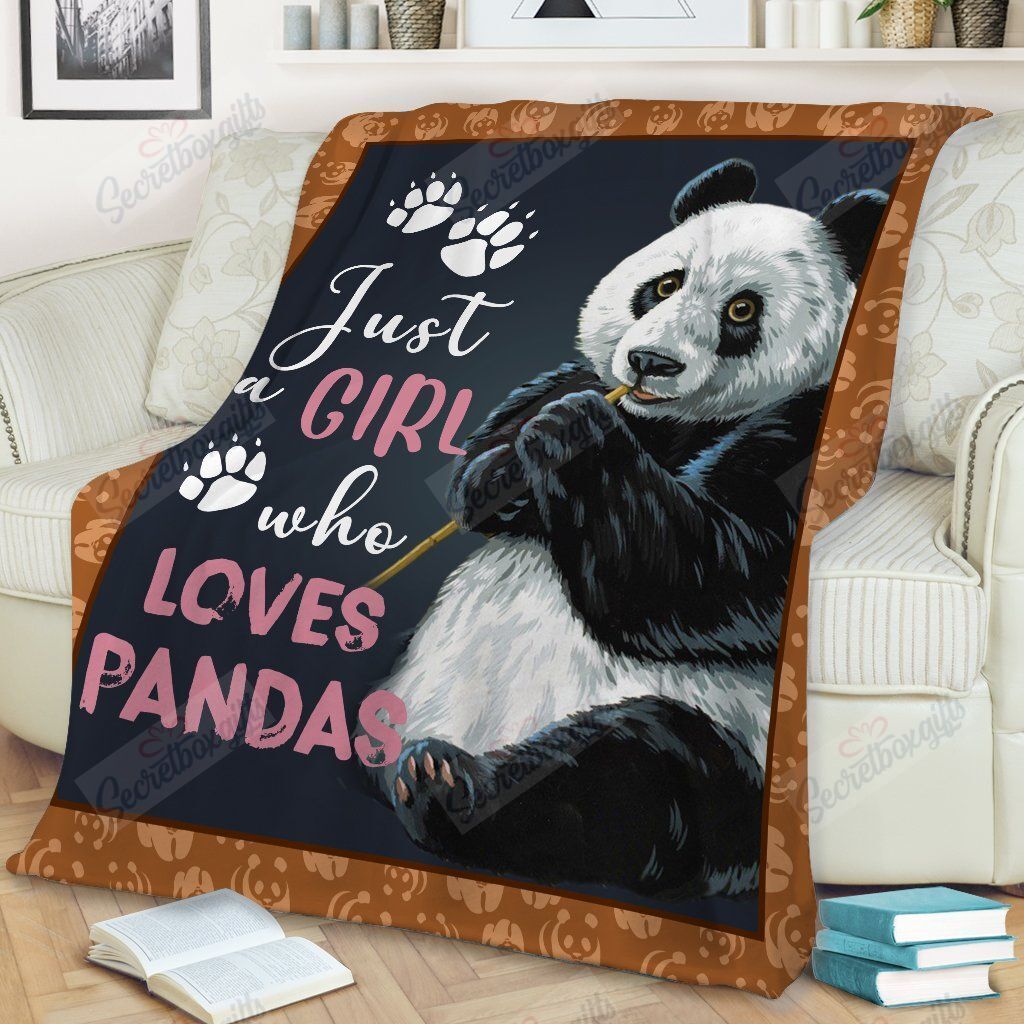 Panda Just A Girl Who Loves Pandas Fleece Blanket