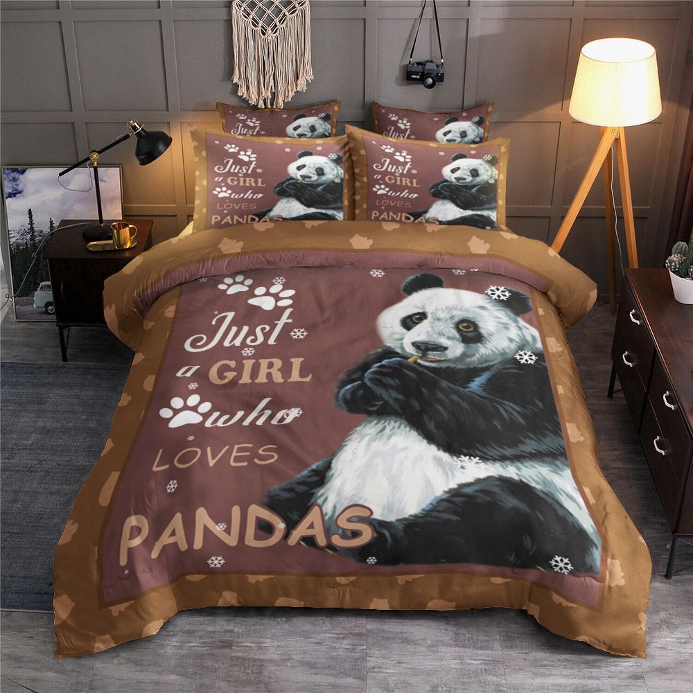 Panda Just A Girl Who Loves Pandas Bedding Set