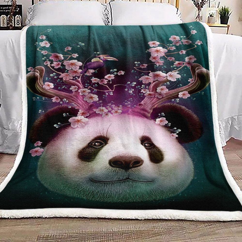 Panda Sherpa Fleece Blanket