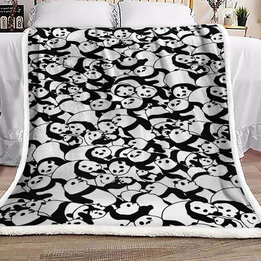 Panda Sherpa Fleece Blanket