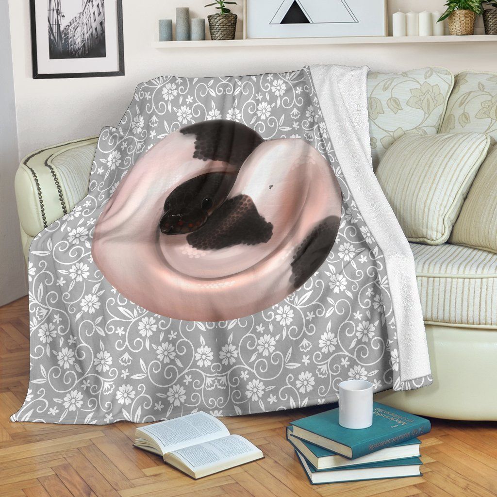 Panda Pied Ball Python Sherpa Fleece Blanket