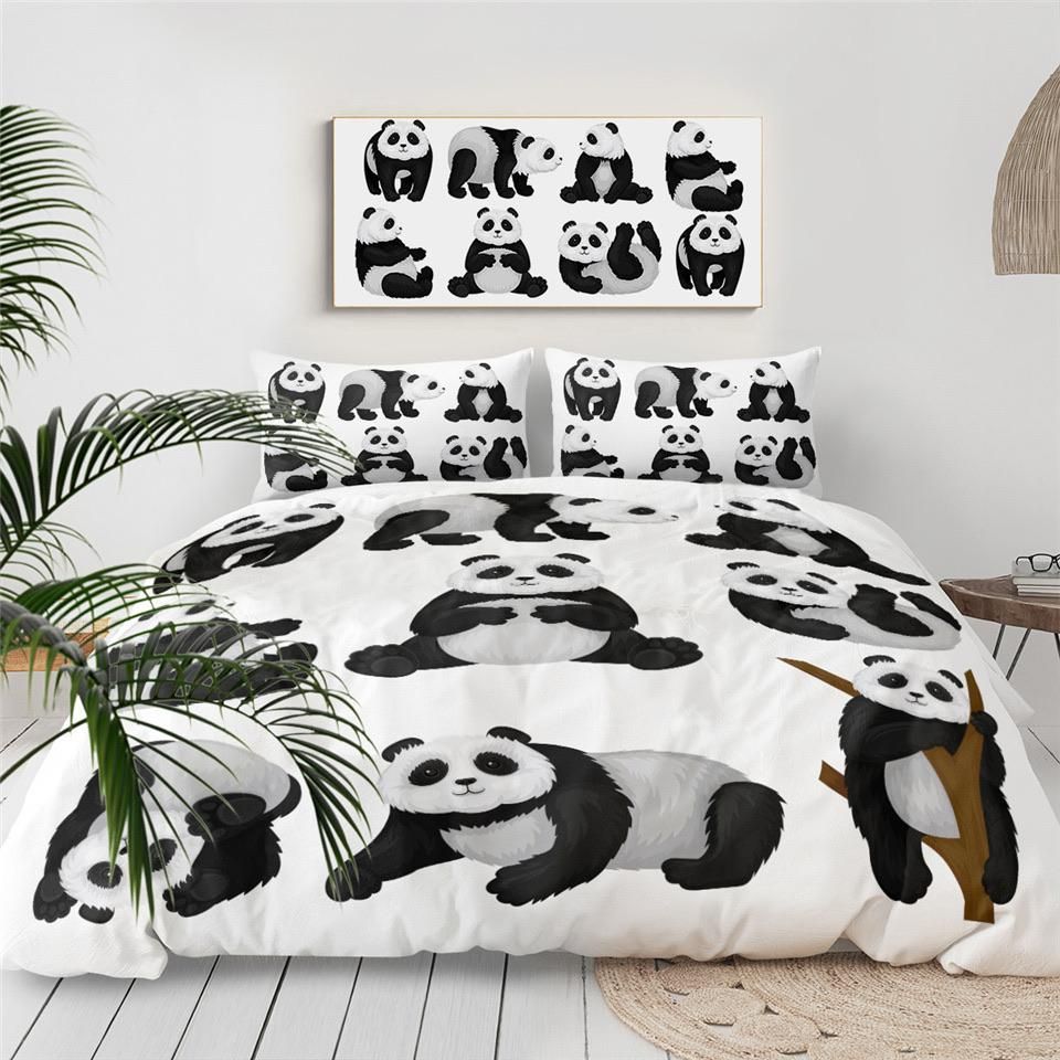 Panda Poses Bedding Set