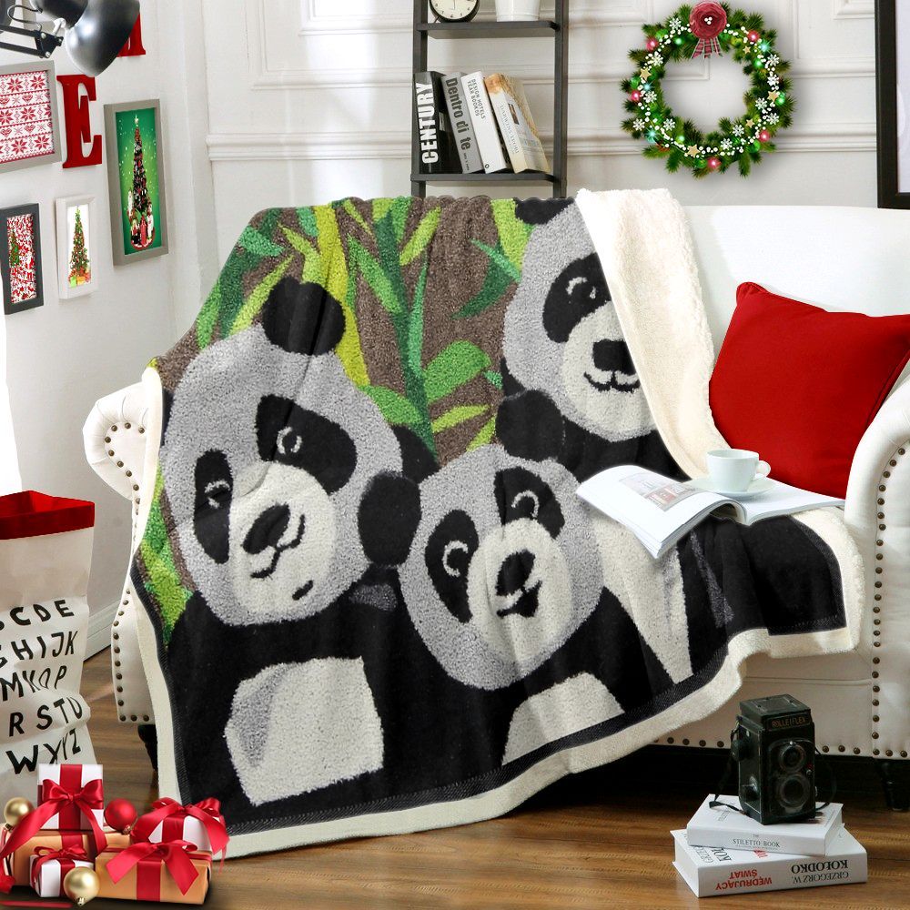 Panda Sherpa Fleece Blanket