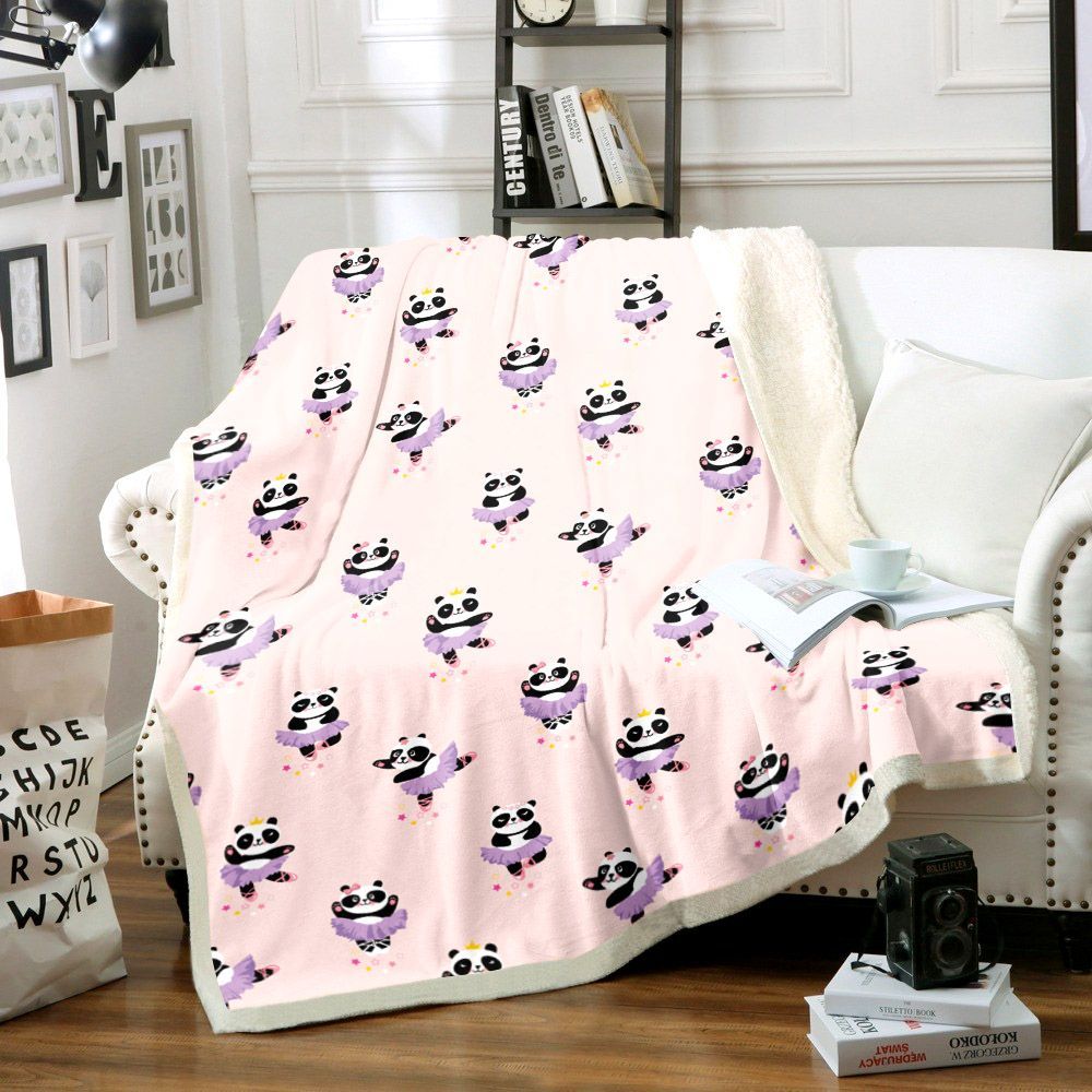 Panda Sherpa Fleece Blanket