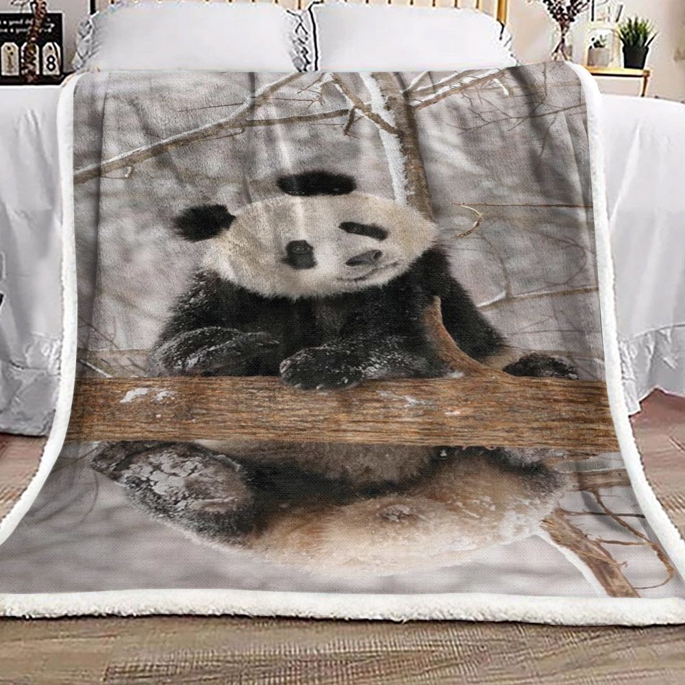 Panda Sherpa Fleece Blanket