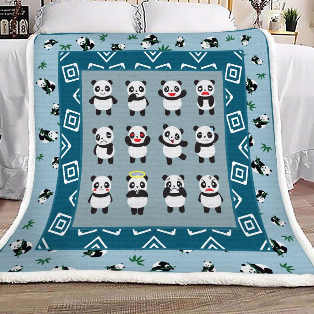 Panda Sherpa Fleece Blanket