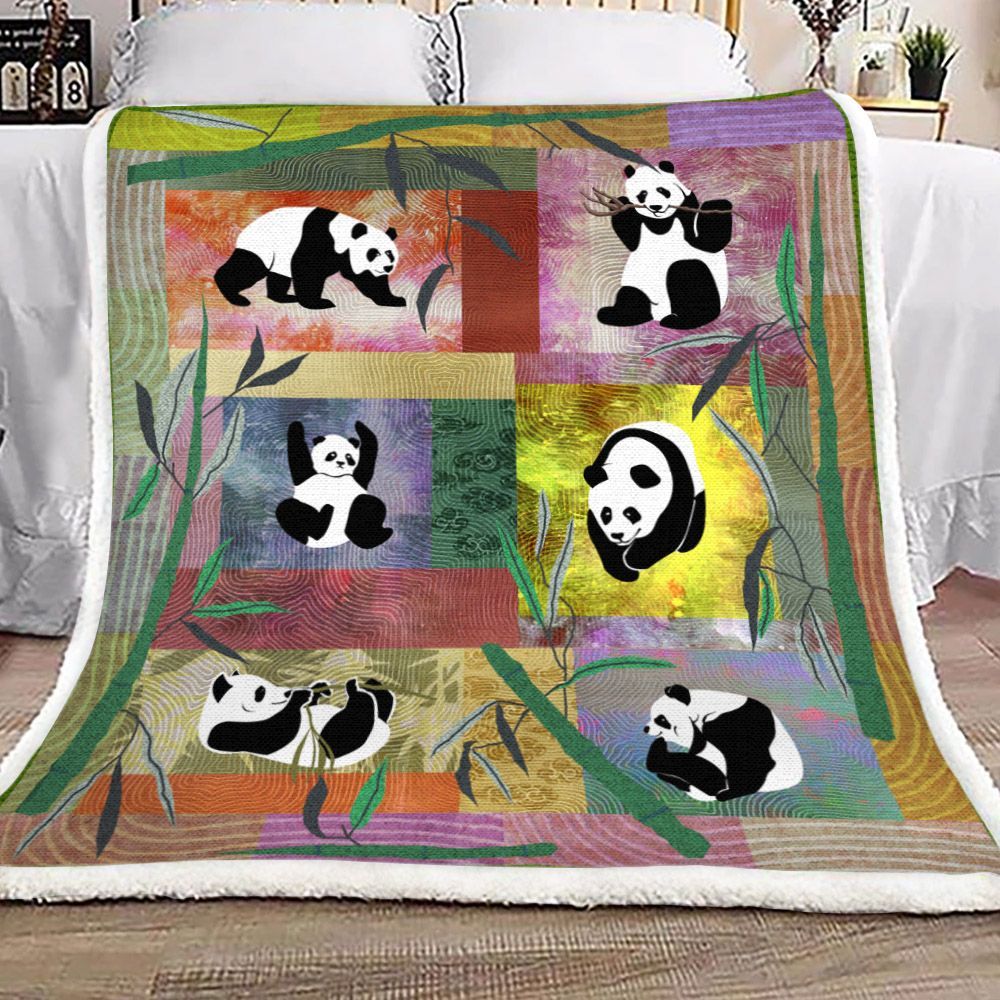 Panda Sherpa Fleece Blanket