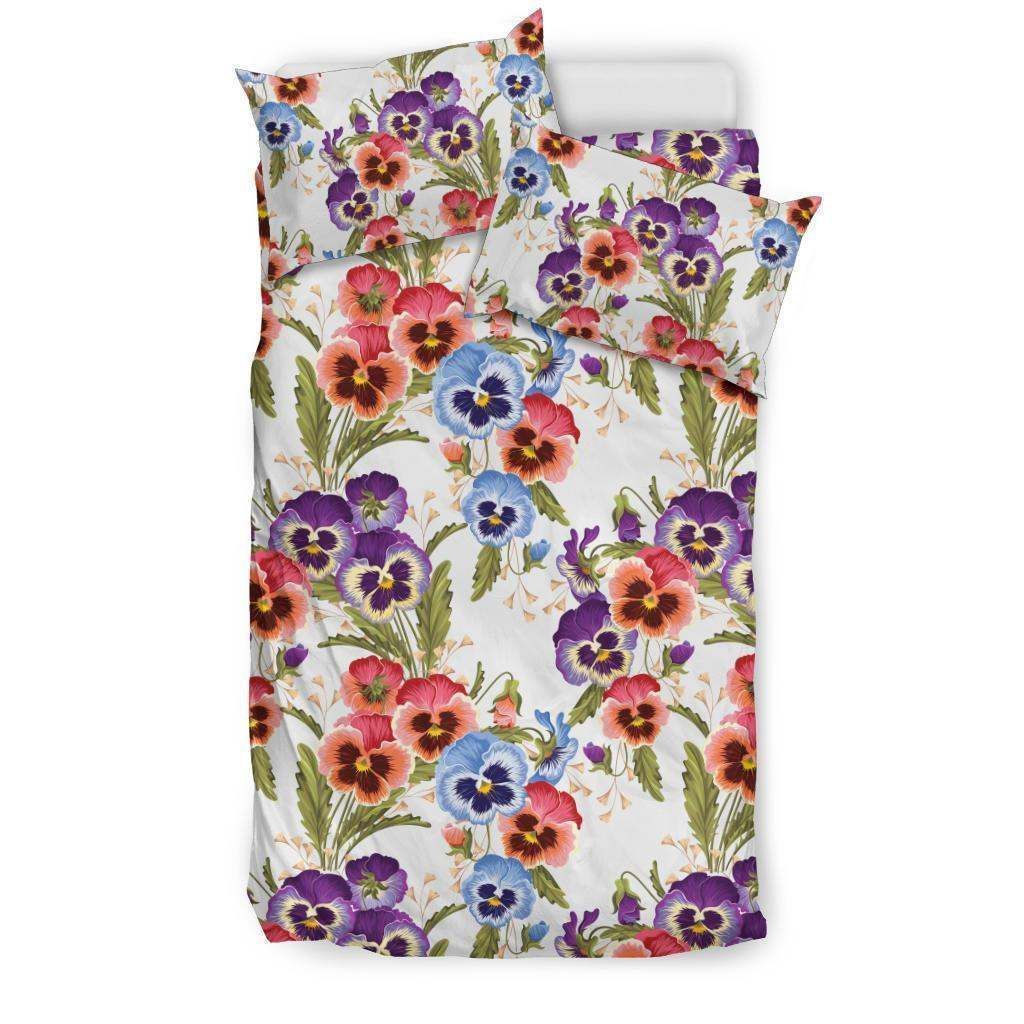 Pansy Pattern Print Design Bedding Set