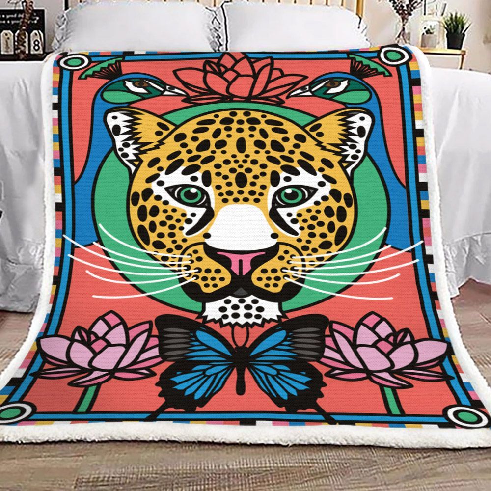 Panther Butterfly Sherpa Fleece Blanket