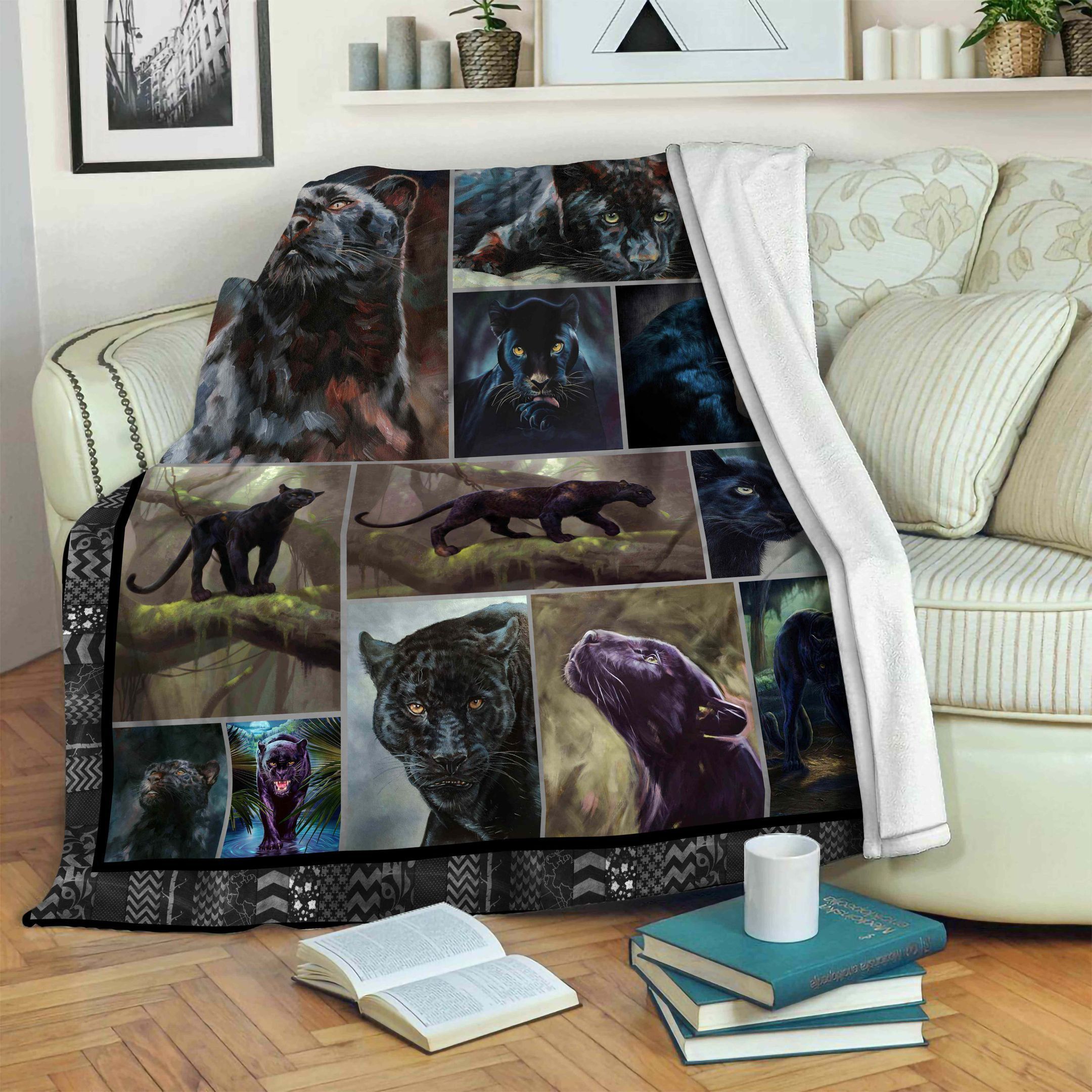 Panther Sherpa Fleece Blanket