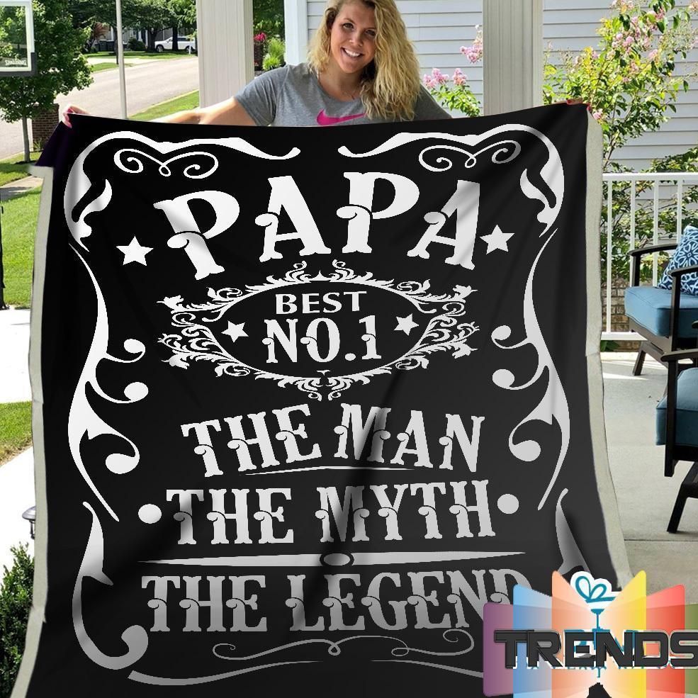 Papa The Legend Sherpa Fleece Blanket