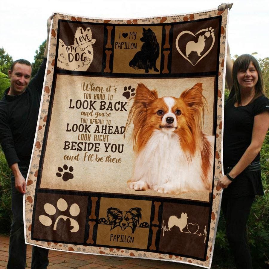 Papillon Sherpa Fleece Blanket