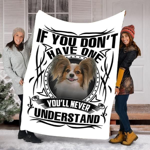 Papillon Dog Sherpa Fleece Blanket