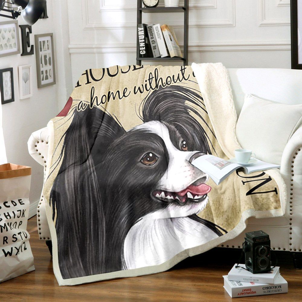 Papillon Dog Sherpa Fleece Blanket