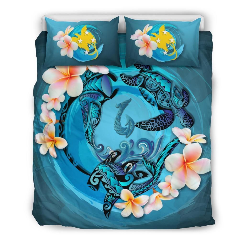 Papua New Guinea Blue Plumeria Animal Tattoo Bedding Set