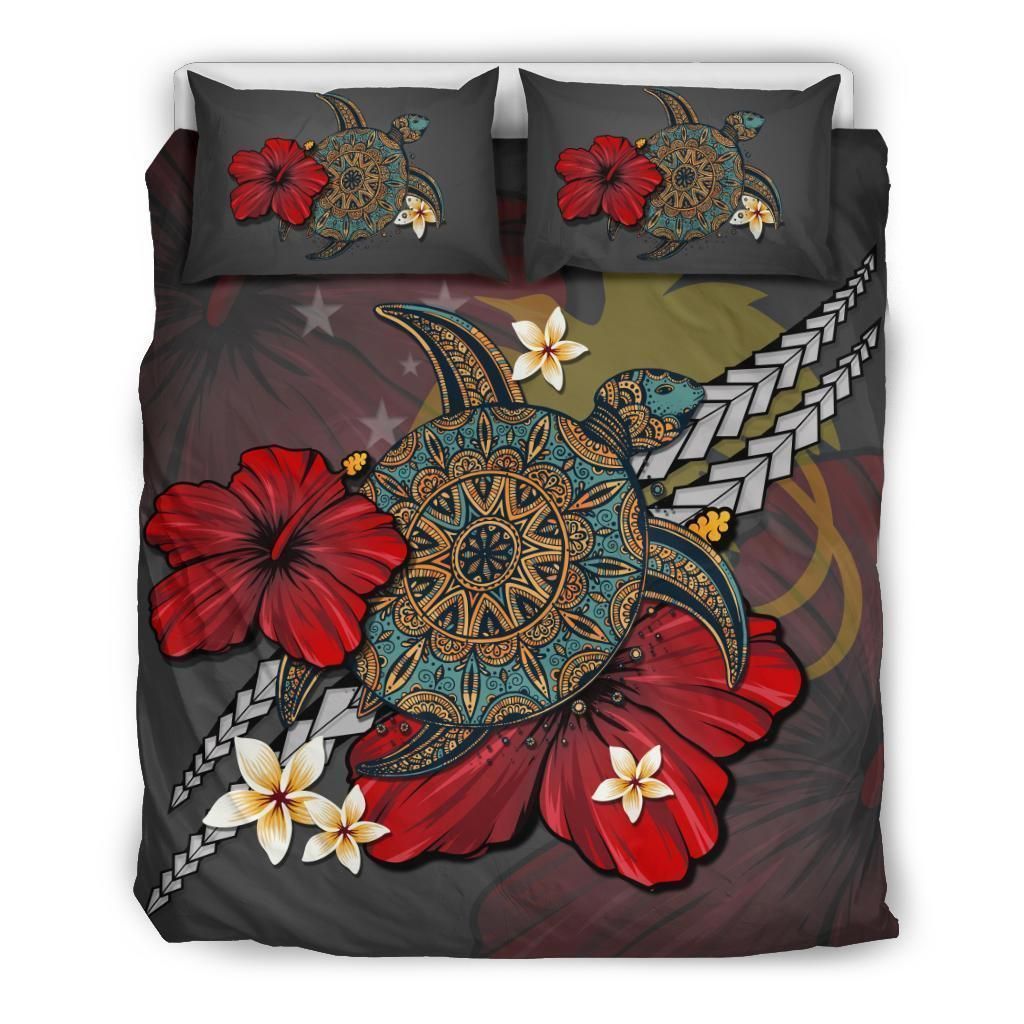 Papua New Guinea Gray Turtle Tribal Bedding Set