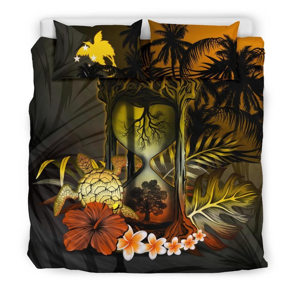 Papua New Guinea Hibiscus Tree Of Life Hourglass Bedding Set