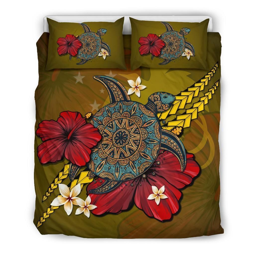 Papua New Guinea Yellow Turtle Tribal Bedding Set