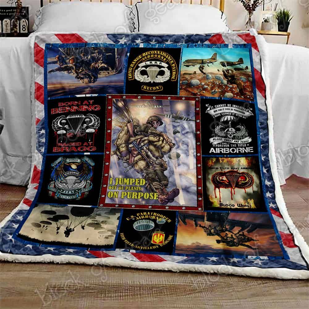 Paratrooper Sherpa Fleece Blanket