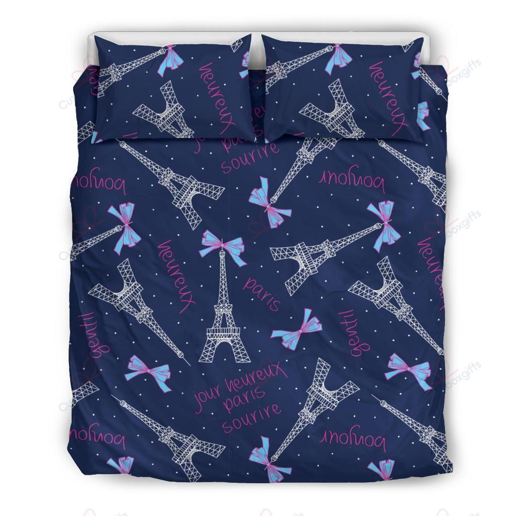 Paris Effiel Towel Pattern Printed Bedding Set