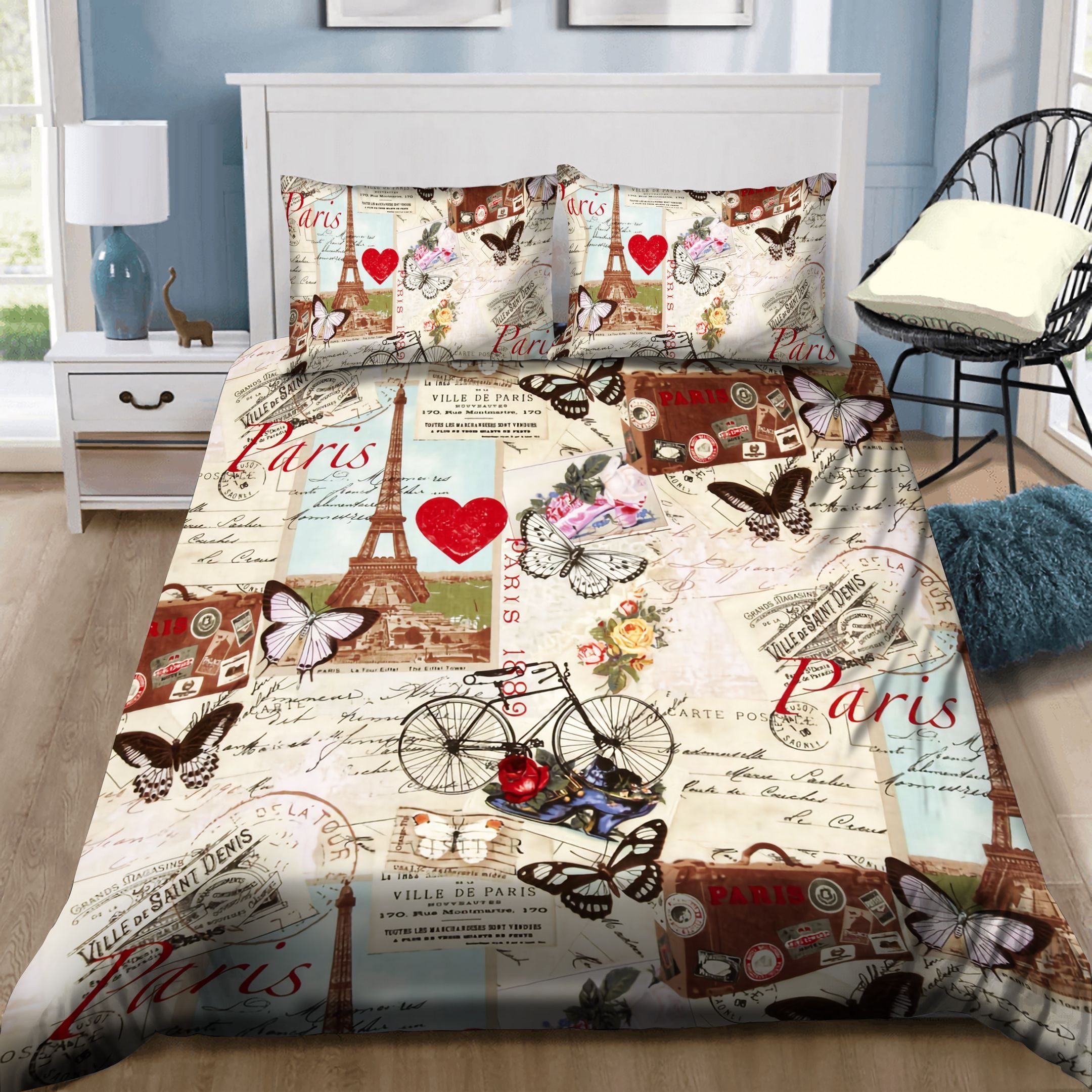 Paris Love Eiffel Tower Bedding Set