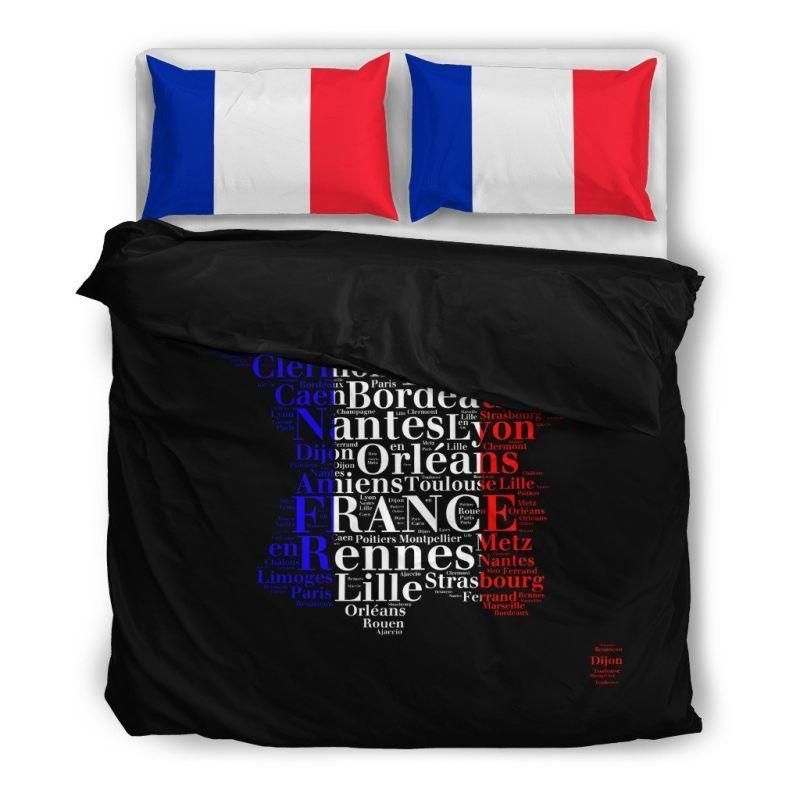 Paris Map Flag Bedding Set