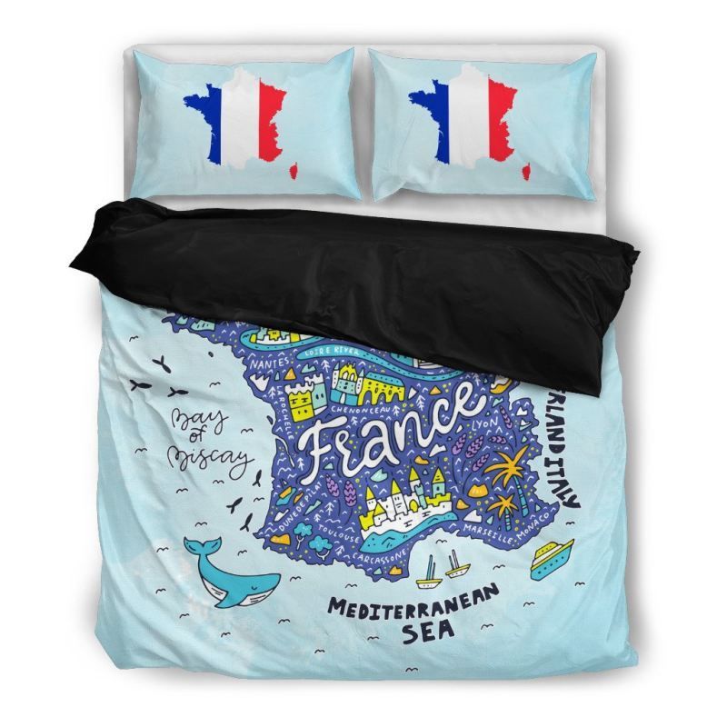 Paris Map Oversea Soil Bedding Set