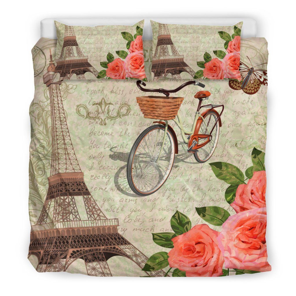 Paris Vintage Eiffel Towel Bedding Set