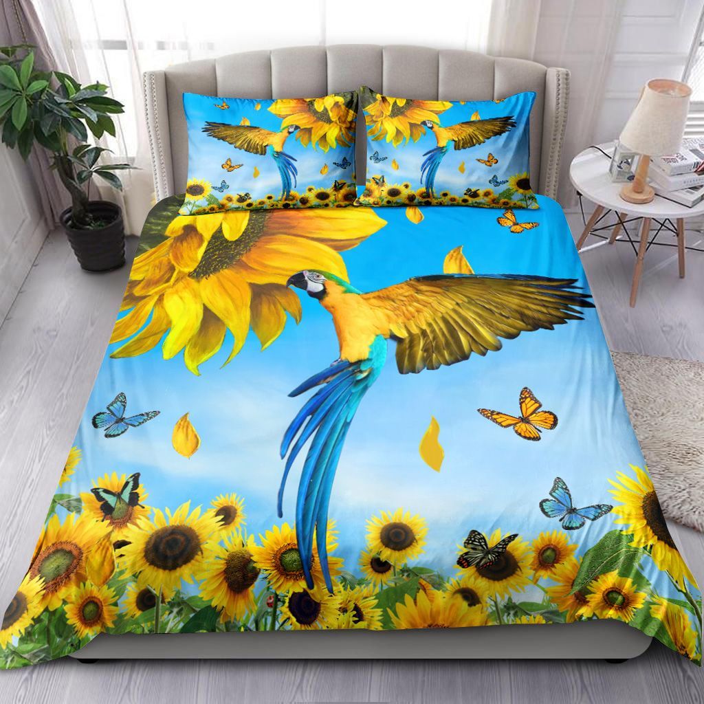 Parrot And Sunflower Bedding Set