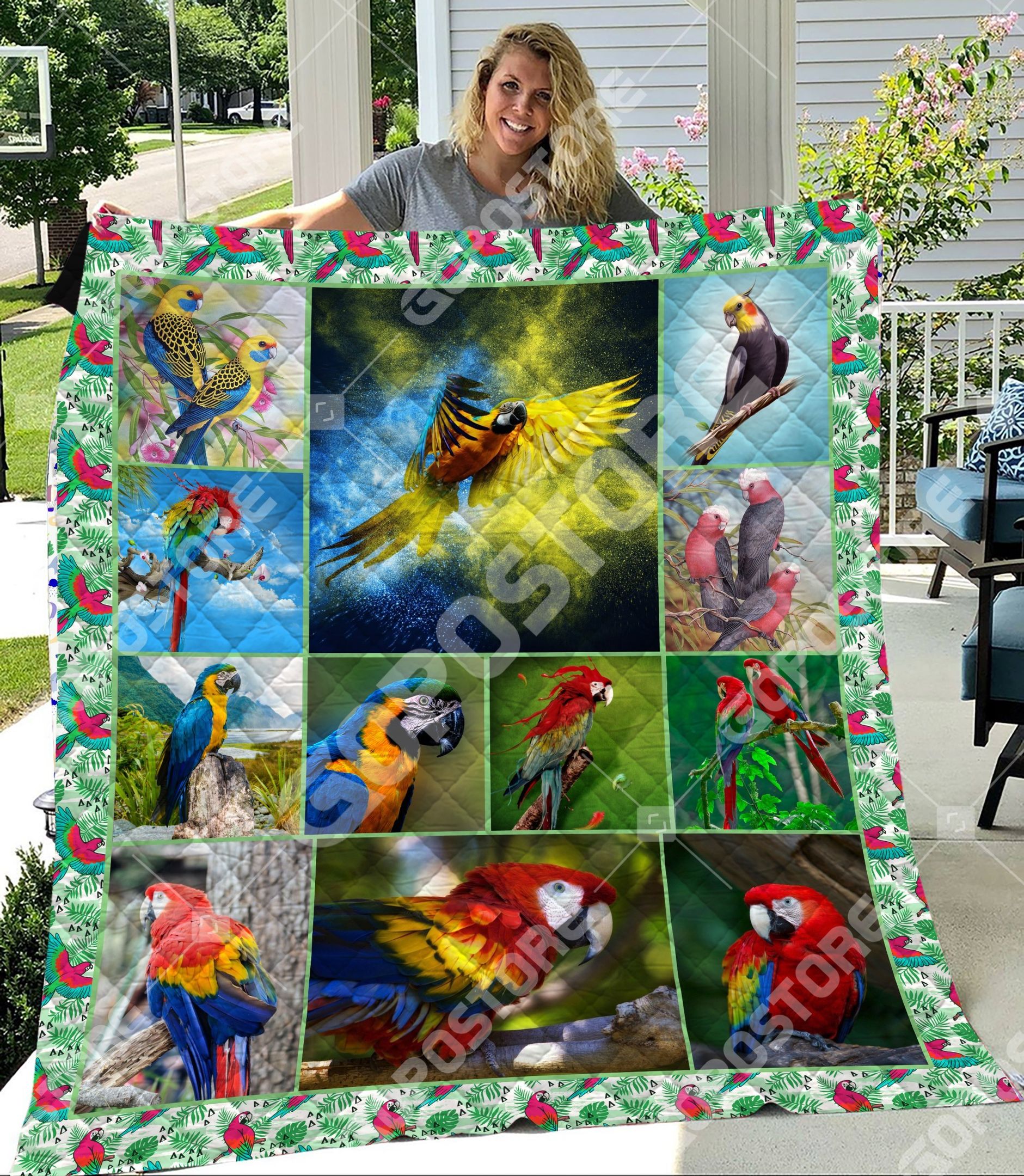 Parrot Beauty Of Bird World Quilt Blanket DHC31121592TD