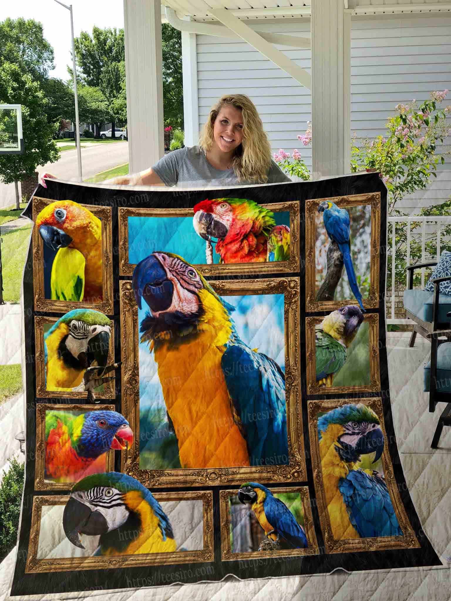 Parrot Beauty Of Birds Quilt Blanket Christmas Christmas Gifts Merry Christmas Holiday Gifts Gift Dhc03011299Dd