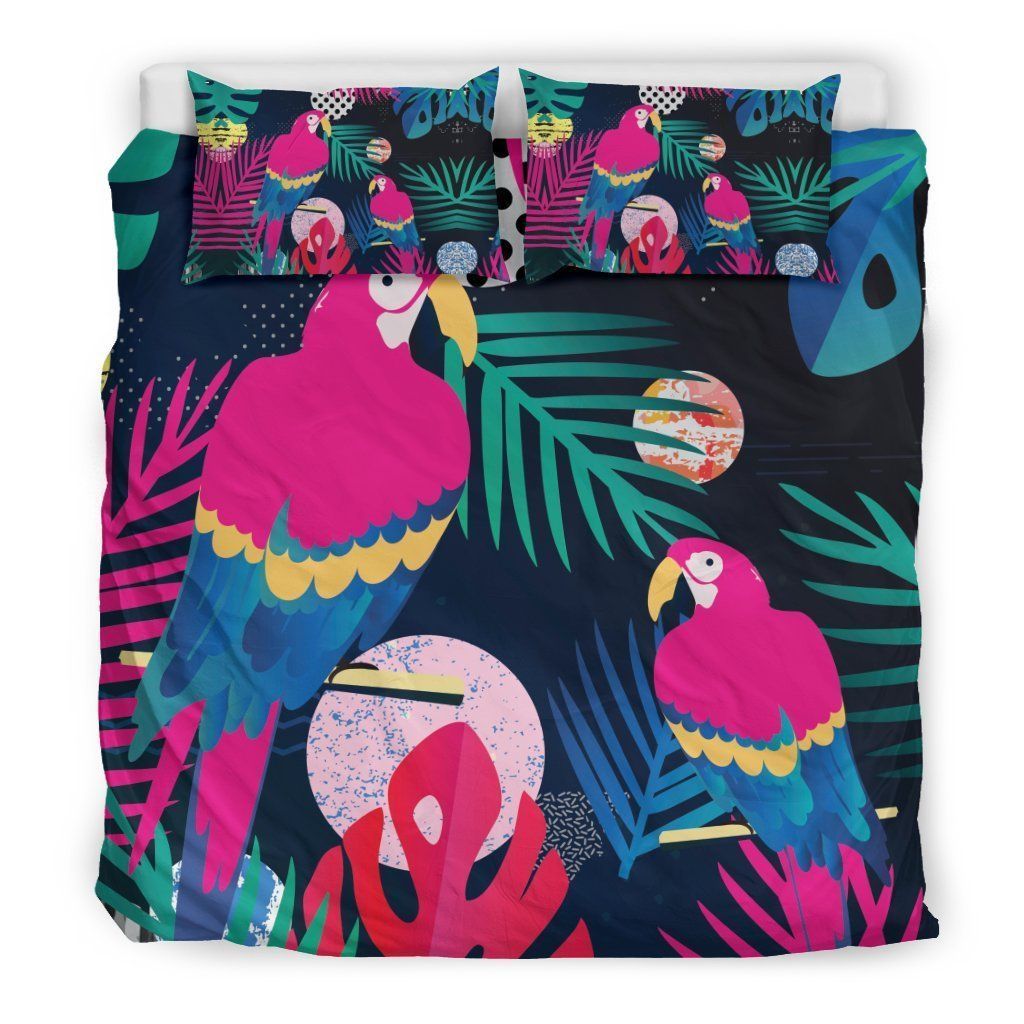 Parrot Bird Floral Bedding Set