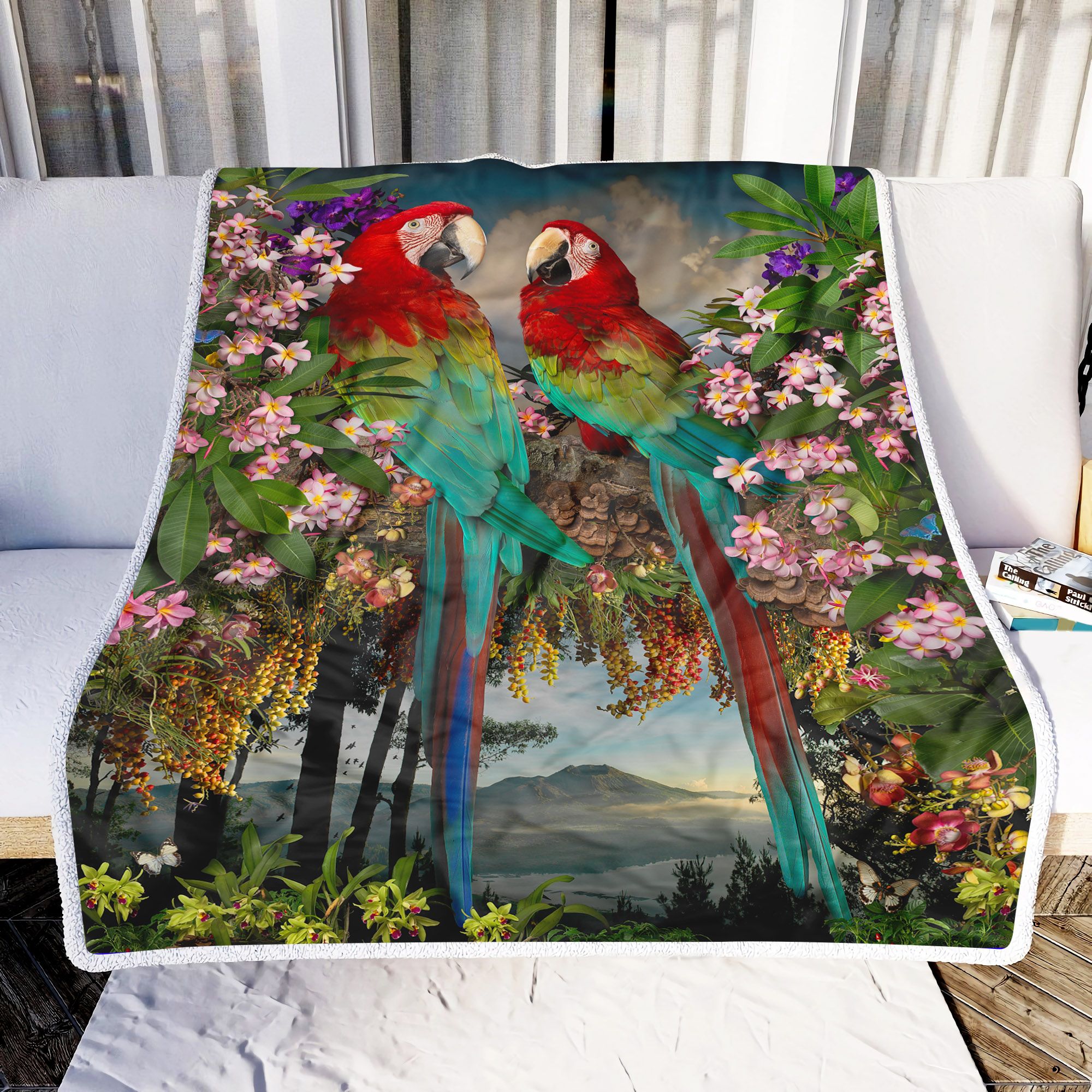 Parrot Couple Fleece Blanket