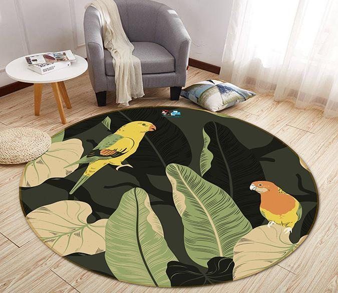 Parrot Leaf Round Carpet