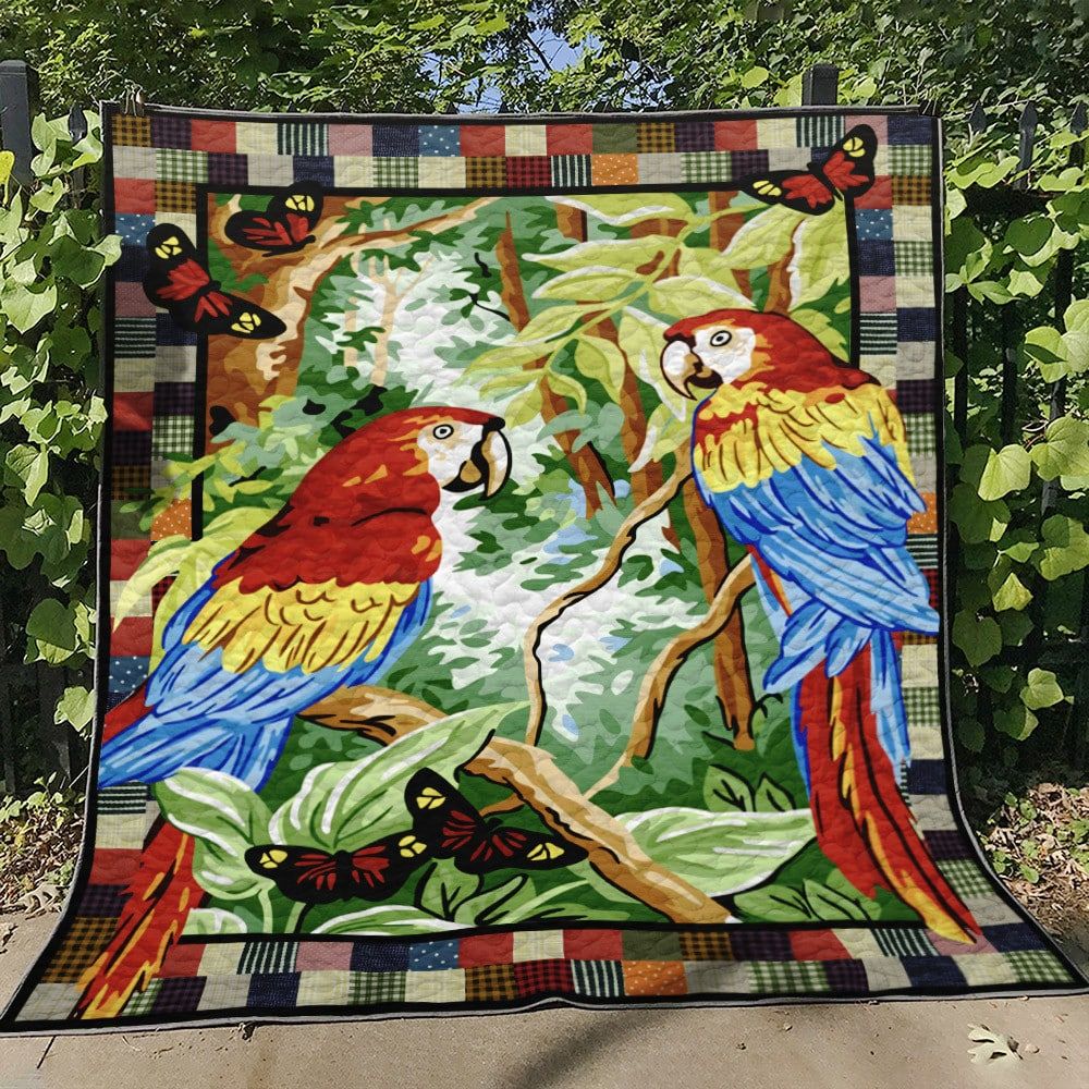Parrot My Red Couple Quilt Blanket DHC3112873TD