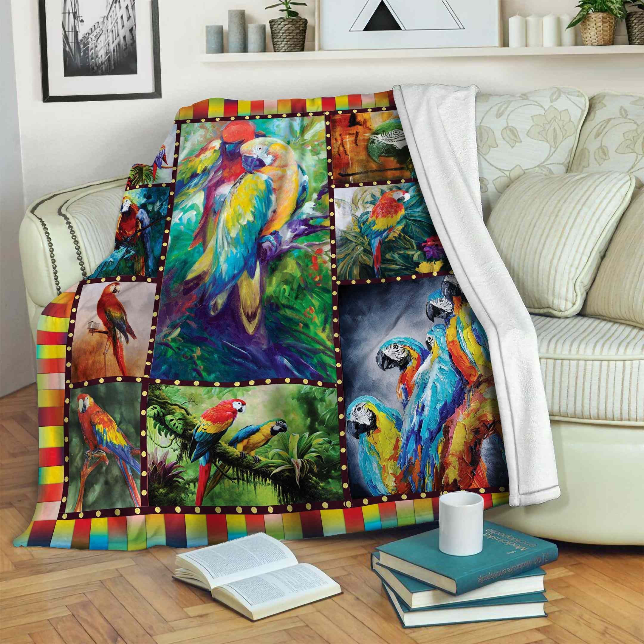 Parrot Pretty Sherpa Fleece Blanket