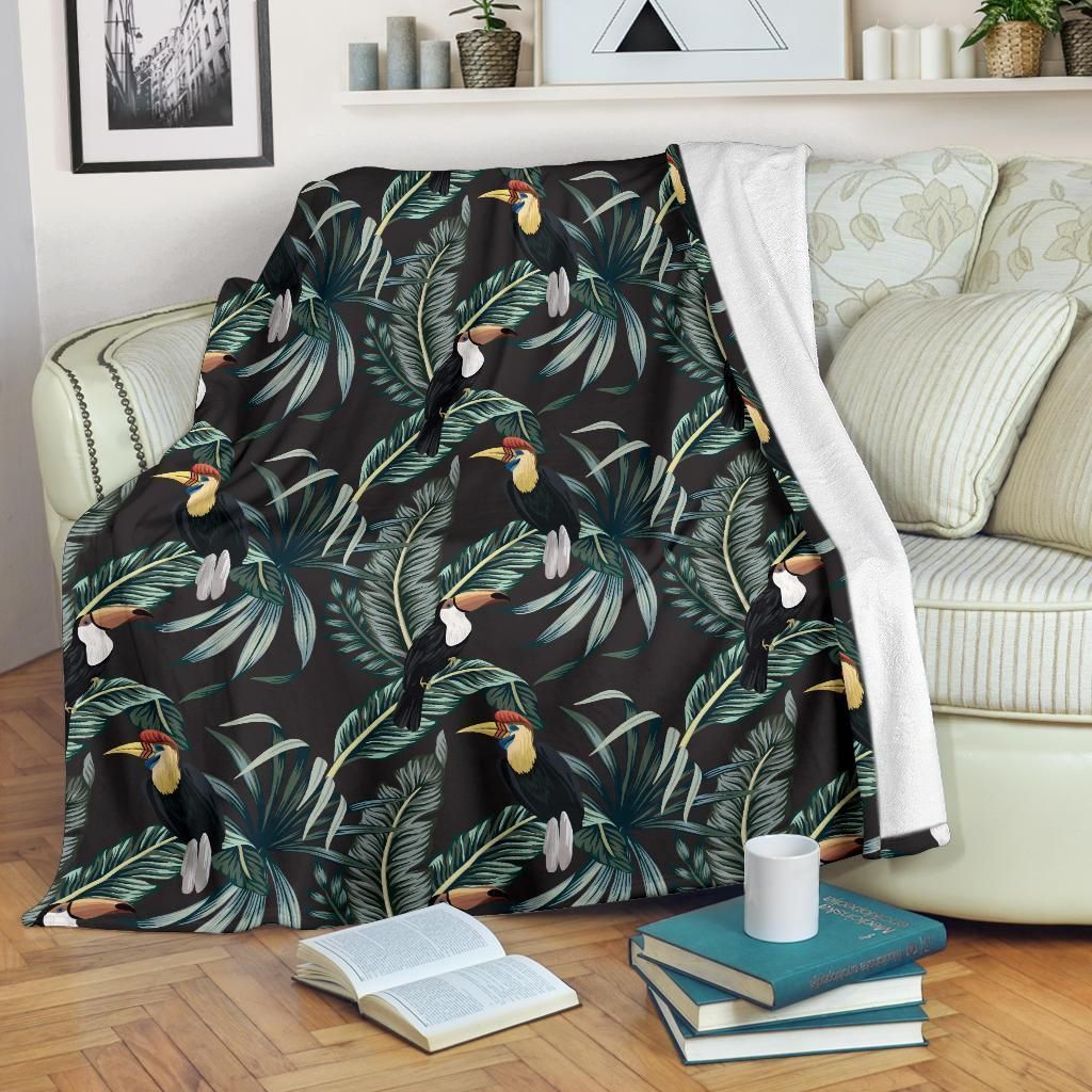 Parrot Rainforest Pattern Print Design Fleece Blanket