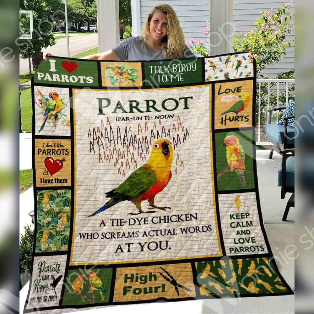 Parrot Talk Birdy To Me Quilt Blanket Christmas Christmas Gifts Merry Christmas Holiday Gifts Gift Dhc03011287Dd