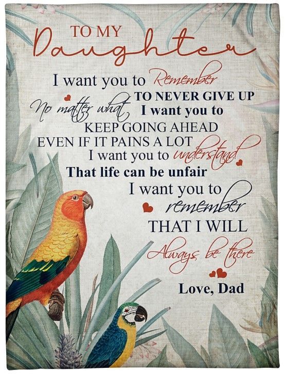 Parrot To My Daughter I Will Always Be There Sherpa Fleece Blanket