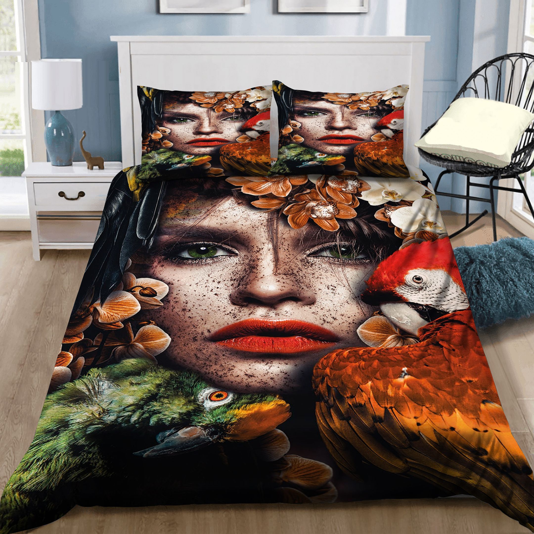 Parrot Woman Bedding Set