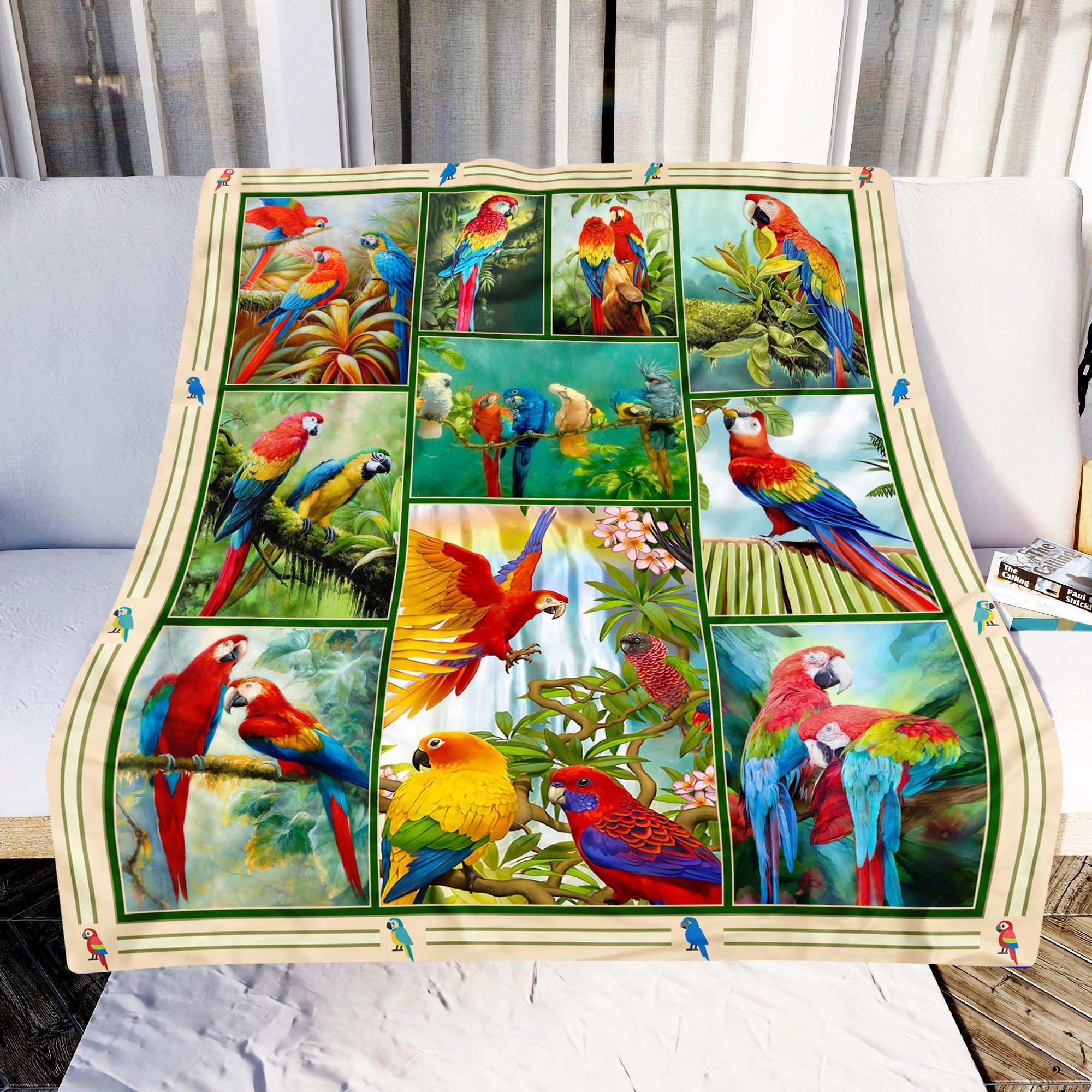 Parrots Sherpa Fleece Blanket