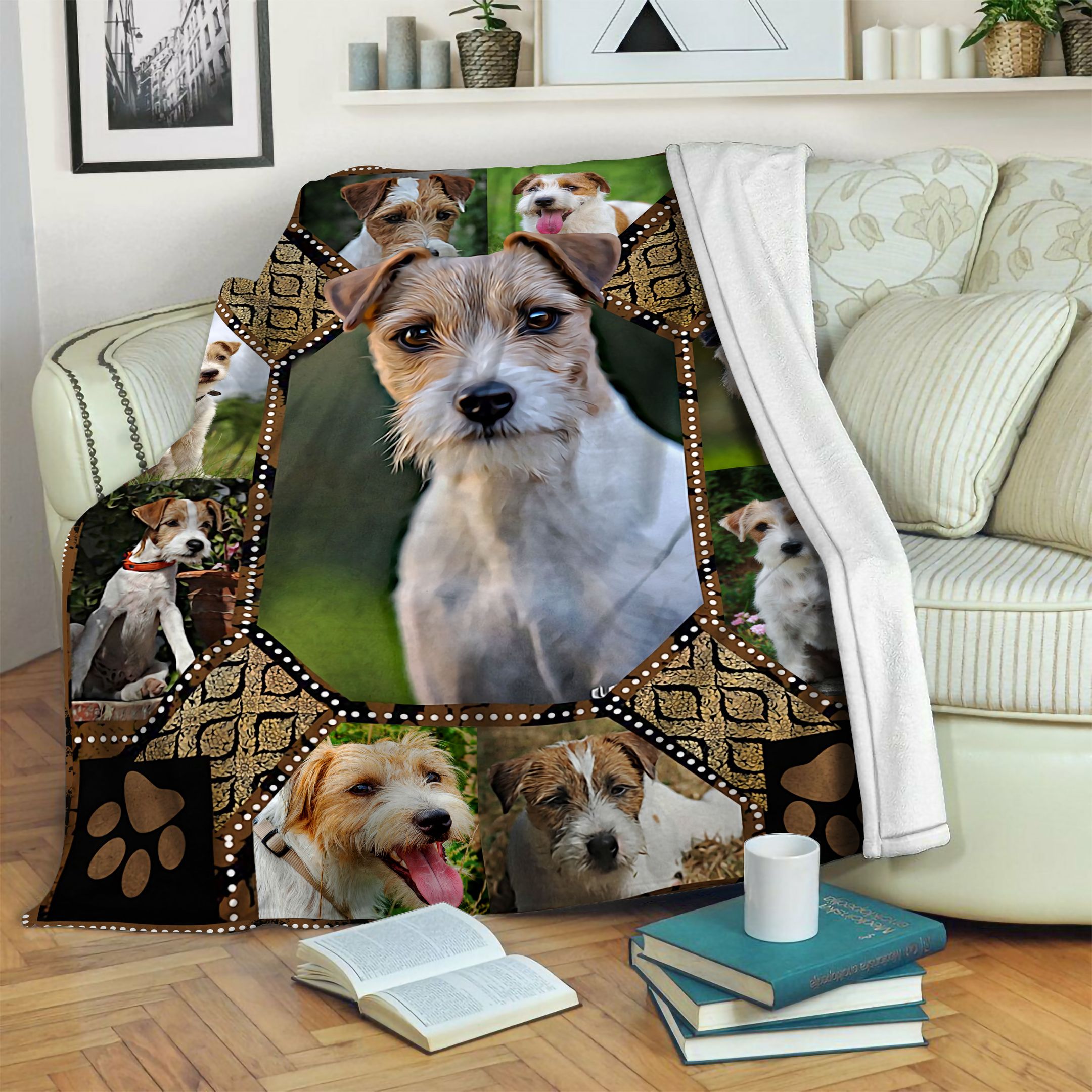 Parson Russell Terrier Embroidery Fleece Blanket
