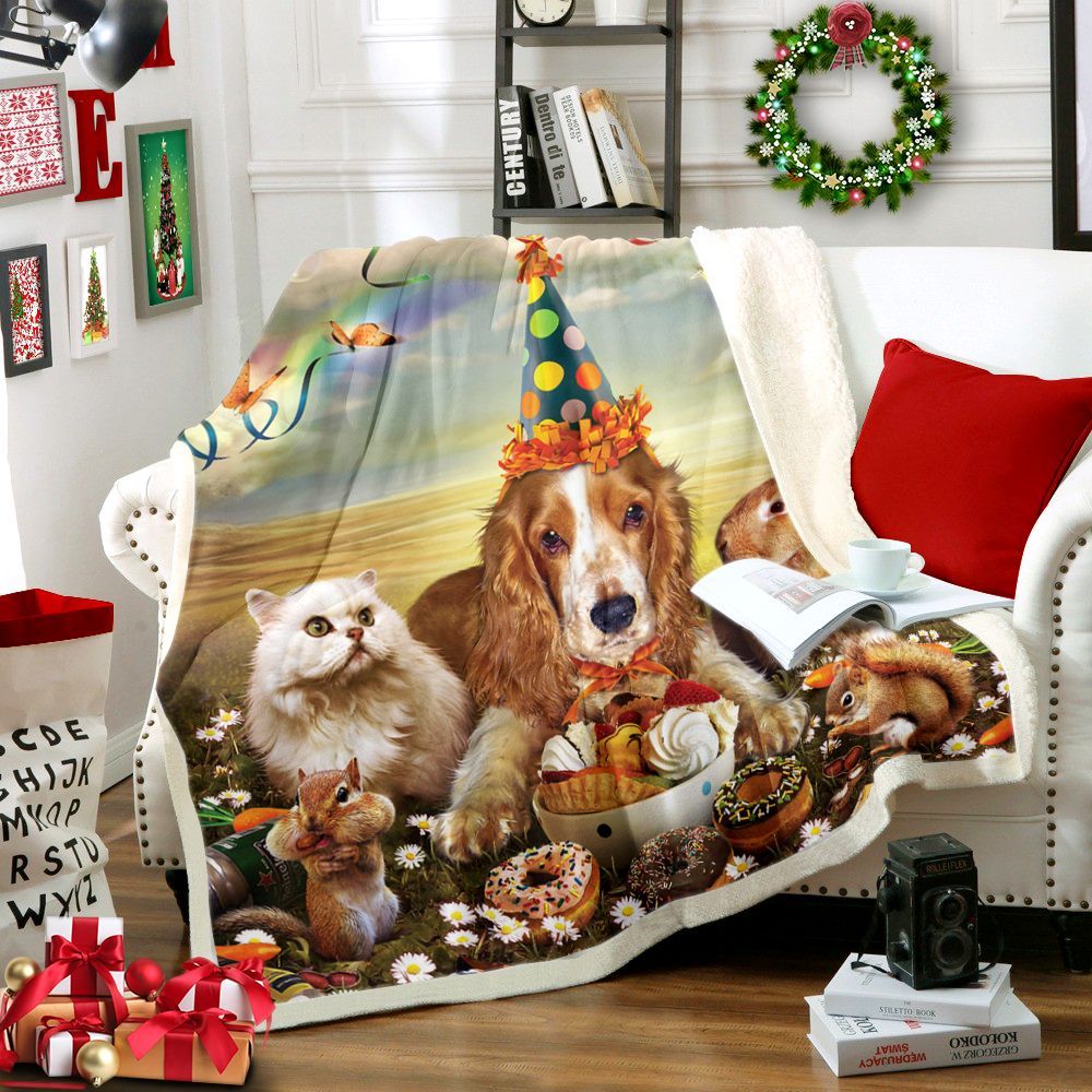 Party Dog Sherpa Fleece Blanket