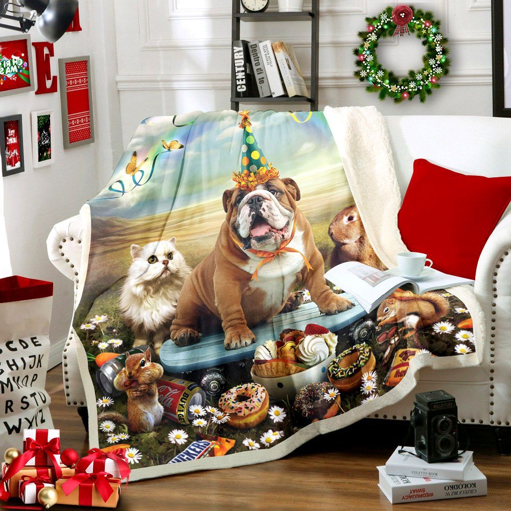 Party Dog Sherpa Fleece Blanket