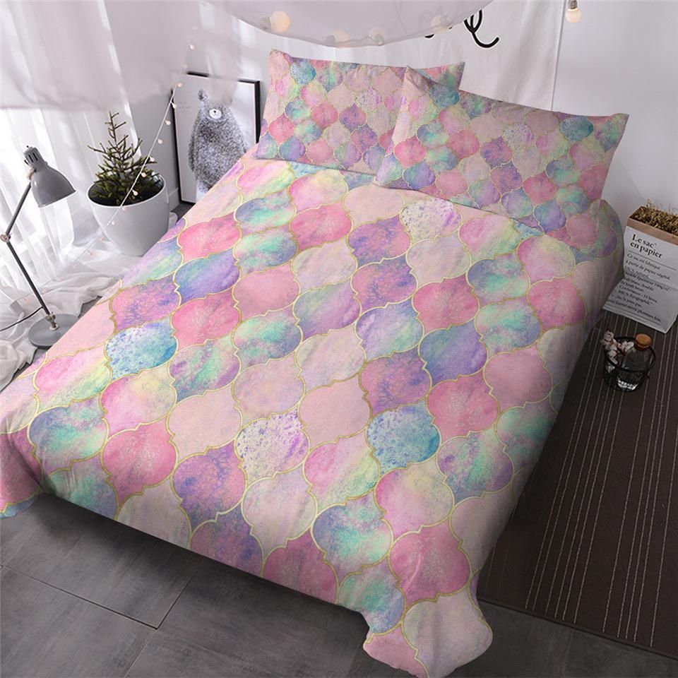 Pastel Geometric Bedding Set
